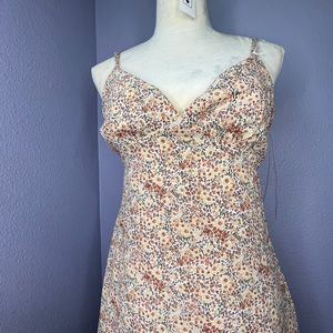 Large Cream Floral Mini Dress